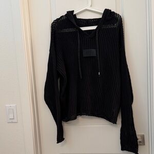 Black Knit Women's Cowl Sweater